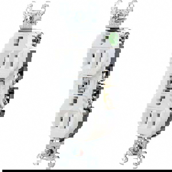 Straight Blade Duplex Receptacle: NEMA 5-15R, 15 Amps, Self-Grounding